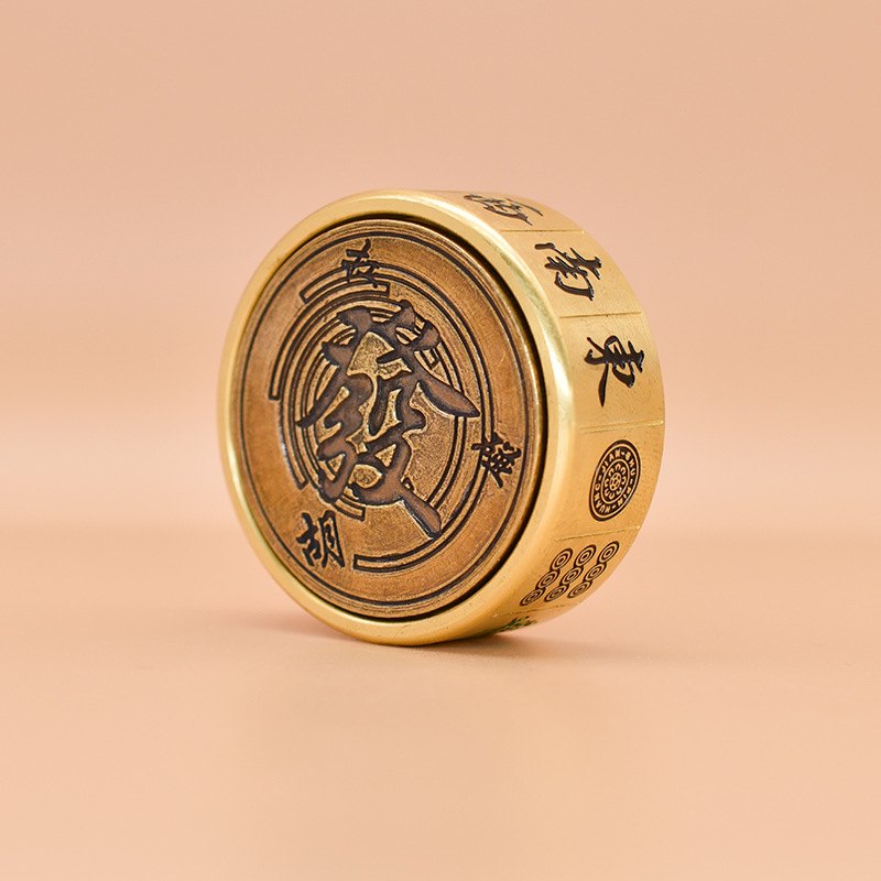 纯黄铜马上胡手把件趣味减压旋转赢钱陀螺潮新款桌面摆件指尖国