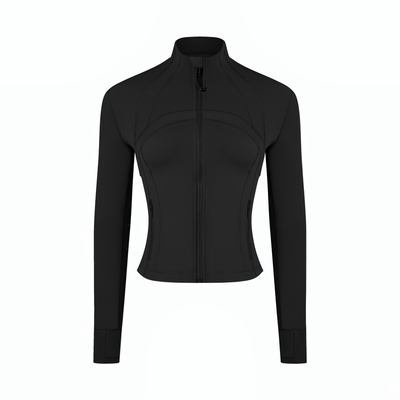 高弹收腰女士修身立领拉链瑜伽