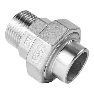 304不锈钢焊接外丝活接对焊油任外牙活结4分6分1寸水管接头配件