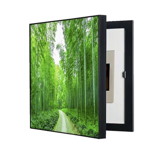 竖款免打孔电表箱装饰画现代简约遮挡消防柜配电箱电闸盒竖版挂画