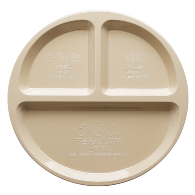 稻壳餐盘稻壳通用圆形分格盘