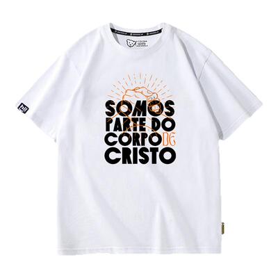 somos parte do corpoge cristo夏季男女青少年纯棉宽松短袖T恤潮