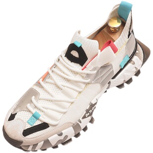 老爹鞋男春季新款透气内增高旅游鞋飞织网布鞋韩版百搭运动休闲鞋