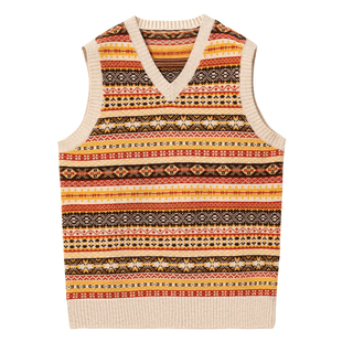 【纯羊毛】CULTUM衬衫叠穿针织开春西装马甲背心男费尔岛毛衣外穿