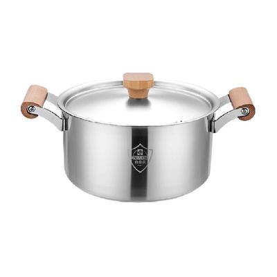 国风316不锈钢实木手柄汤锅