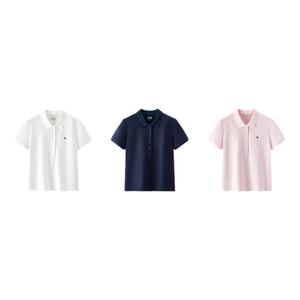 森马POLO衫女chic凉感抗菌修身简约风2025夏季新款绣花套头衫休闲