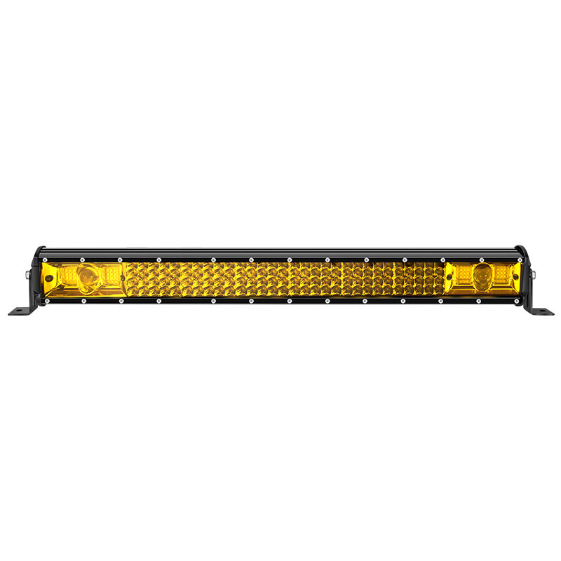 汽车长条灯4排激光远近光LED射灯超亮黄光12V-80V通用雾灯改装
