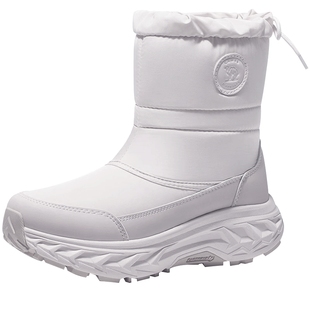 骆驼户外雪地靴雪境防水防滑女鞋冬季东北加绒加厚靴子女白色棉鞋