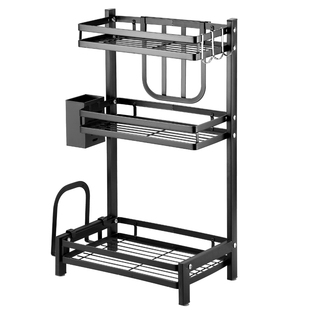 不锈钢脸盆架落地洗脸盆架子三四角架多层面盆架厨房卫生间置物架