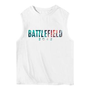 BF战地2042战地风云Battlefield纯棉背心男士学生无袖t恤衫夏衣服