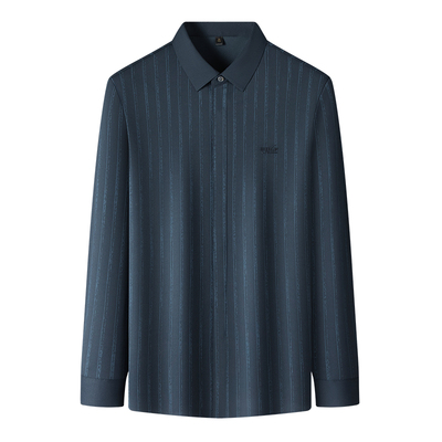 罗蒙春秋季新款长袖衬衫男士衬衣