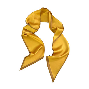 黄色系列时髦复古丝巾女春夏季2026新款几何图案百搭装饰飘带发带