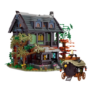 杰星街景建筑中世纪旅馆拼装房子小颗粒积木模型儿童益智玩具礼物