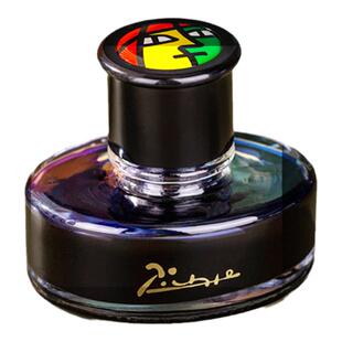 毕加索原装非碳素墨水钢笔用墨水不易堵笔黑色纯蓝色蓝黑色红色墨水玻璃瓶装大容量补充液50ml