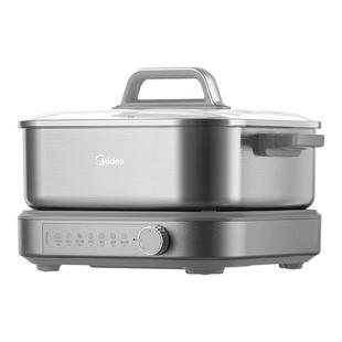 美的0涂层不锈钢电火锅家用7升速沸分体式多功能电煮锅2025年新款