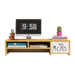 加长电脑增高架子显示器两台双屏幕底座办公室台式桌面收纳盒置物