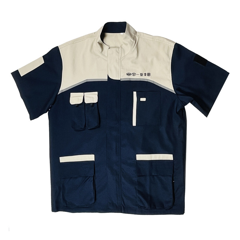 夏季涤棉短袖套装不起球汽修服