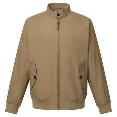 HAZZYS哈吉斯秋季休闲保暖外套通勤简约哈灵顿夹克挺阔纯色男上衣