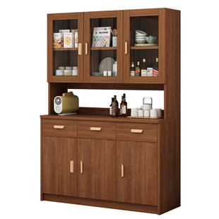 餐边柜子酒柜现代简约实木色客厅靠墙家用碗柜储物玻璃橱柜备餐柜