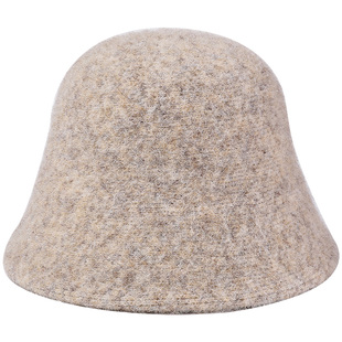 秋冬新款水桶帽子女纯色简约盆帽户外百搭时尚显脸小针织毛线帽潮