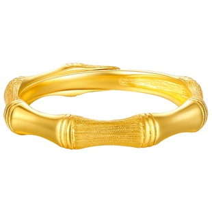 情人节TSL谢瑞麟黄金戒指婚嫁婚庆简约竹节足金戒指指环YQ941