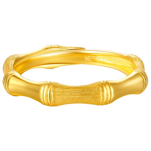 TSL谢瑞麟黄金戒指婚嫁婚庆简约竹节足金戒指指环YQ941