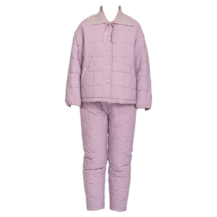 曼诺曼蒂克睡衣女夹棉轻羽绒三层家居服套装原创设计外穿时尚棉衣