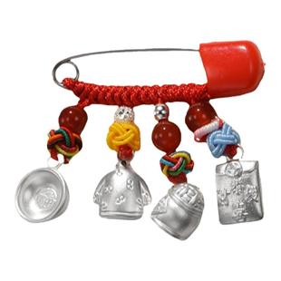 吴越老银铺足银福宝宝别针小众设计孕妇宝宝随身挂件压惊保平安