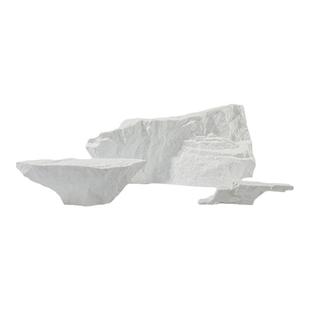 一匚新中式售楼处假山摆件书房陶瓷石头装饰品 展示厅台面艺术品