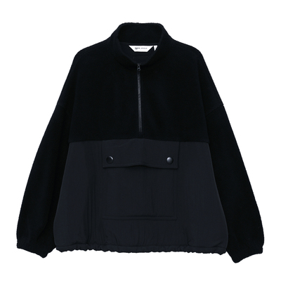 MOVEUP幻走2025冬季新款.FUN系列绣花章仔下脚丈根短款套头衫女