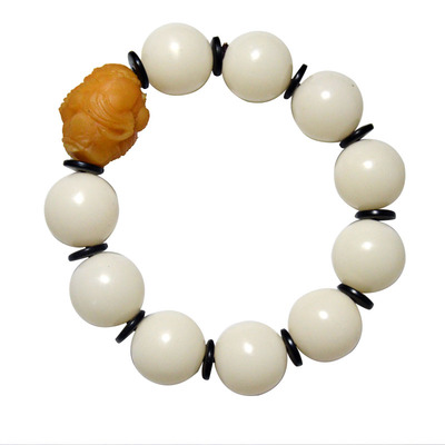 白玉菩提圆珠手串白色天然