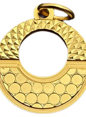 S925纯银镀金龙鳞月亮圆牌吊坠