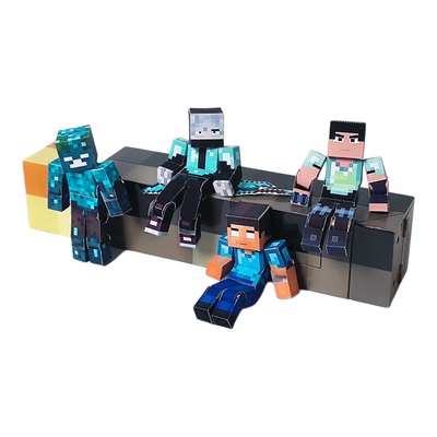 可动我的世界烦村纸模烦人的村民周边人偶him溺尸王三叉戟格雷夫