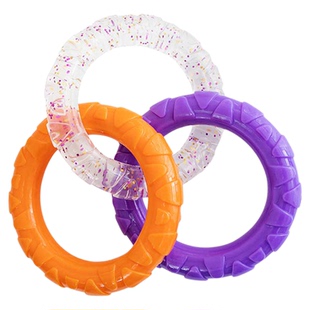 宠物解闷神器狗狗三拉环玩具磨牙洁齿拉扯玩具耐咬训练互动狗玩具