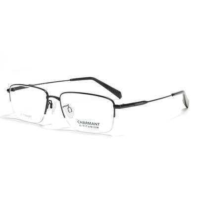 夏蒙男士半框钛合金眼镜架
