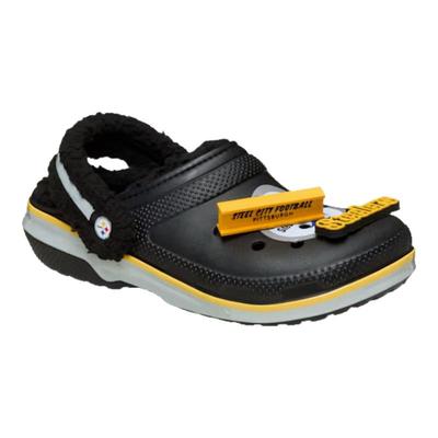 Crocs卡骆驰洞洞鞋棉拖鞋包头拖NFL匹兹堡钢人队联名款男女鞋保暖