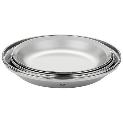 柯曼野营大号餐碟S397便携304不锈钢水果盘户外多用甜品盘牛排盘