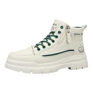 森马马丁靴男鞋冬季高帮男士运动休闲板鞋真皮工装靴加绒保暖棉鞋