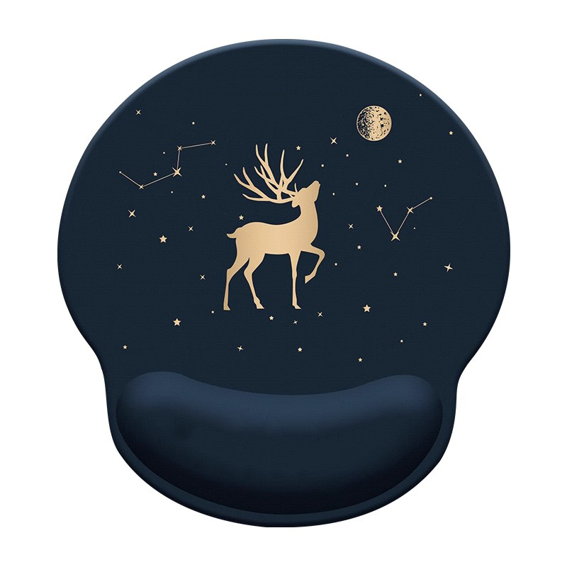 創(chuàng)意星空鹿鼠標(biāo)墊護(hù)腕橡膠防腱鞘炎舒適鍵盤手托女生辦公電腦掌枕