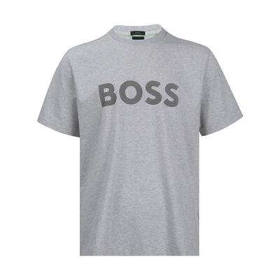 雨果-博斯男圆领字母印花短袖T恤