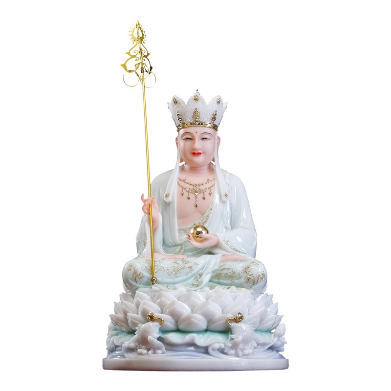 石雕汉白玉地藏王菩萨像娑婆三圣