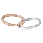 三颗钻石玫瑰金戒指女不掉色钛钢个性轻奢冷淡风学生食指网红指环