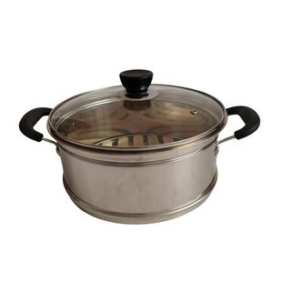 加高加厚不锈钢竹蒸笼竹笼屉蒸锅炒锅家用竹底蒸笼蒸屉蒸格笼屉子