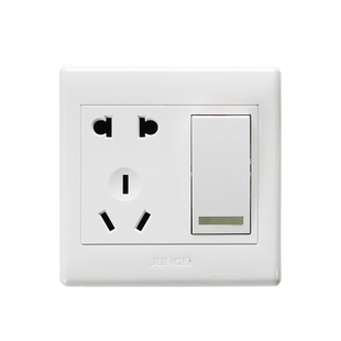 俊朗明装开关插座M系列超薄一开单控二三插套餐16a家用墙壁面板