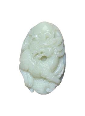 白玉手把件玉石罗甸玉麒麟