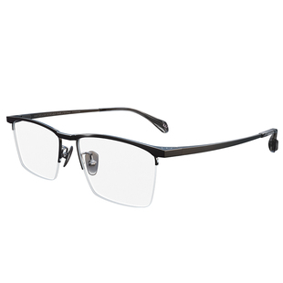 渡边美作眼镜男硬朗半框镜精英百搭记忆钛防蓝光可配度数散光近视