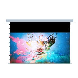 QSY投影仪幕布嵌入隐藏式天花幕光子悬浮家用客厅100/120寸菲涅尔抗光音响款电动拉线幕布高清3D/4K电动升降