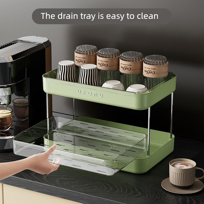 酒杯咖啡杯收纳架桌面水杯茶杯置物架咖啡机旁杯子沥水架子放置架