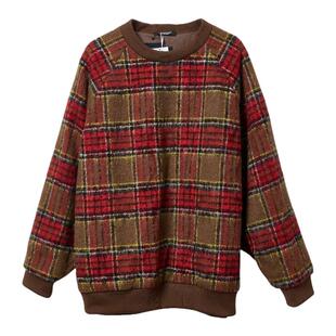 Undercover 男女同款羊毛混纺格纹毛呢圆领卫衣银泰百货 301596