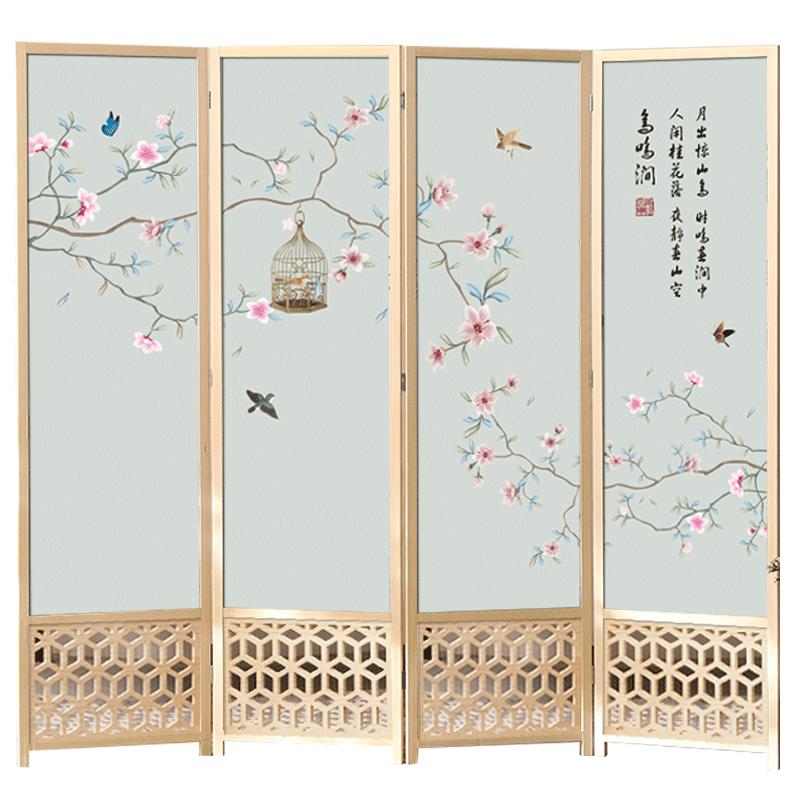 祥朗实木屏风隔断家用可移动折叠